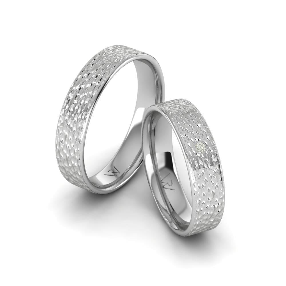 Alliances en Argent Rhodié couple Harmonyhalo Oxyde de Zirconium