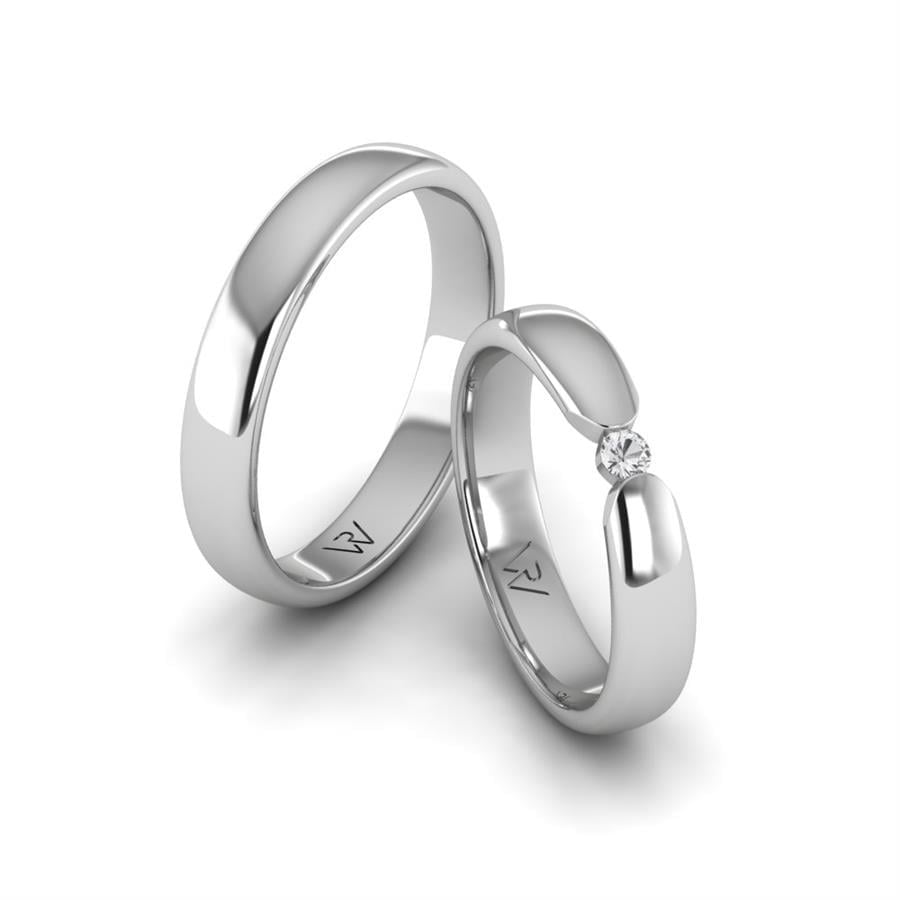 Alliances en Argent Rhodié couple Heavenly Sensational