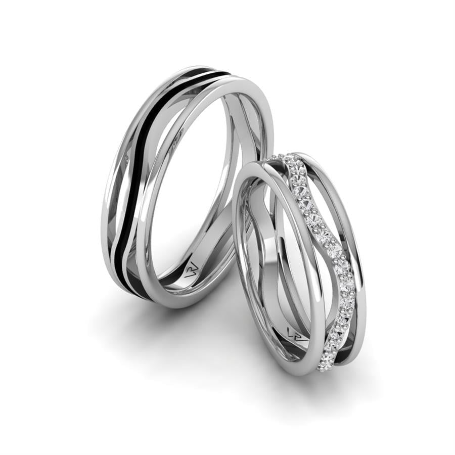 Alliances en Argent Rhodié couple Hilma