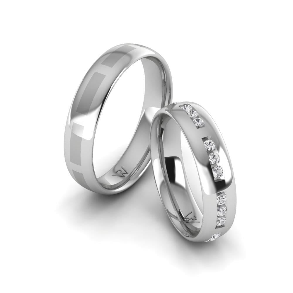 Alliances en Argent Rhodié couple InfiniteBliss Oxyde de Zirconium