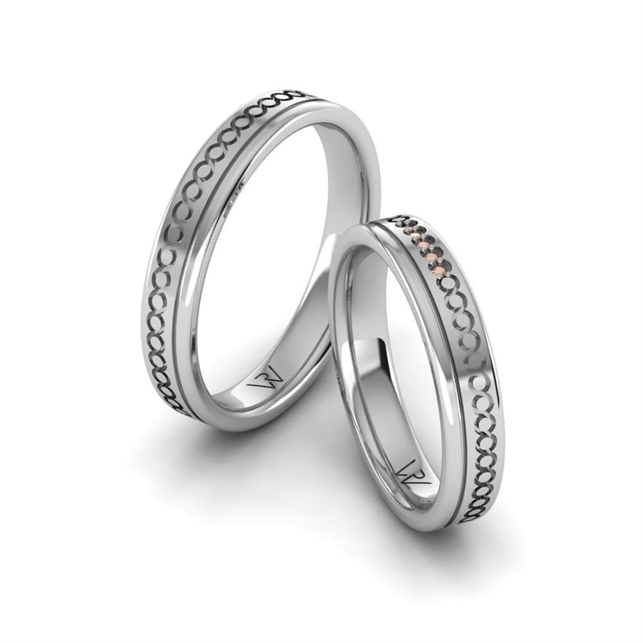 Alliances en Argent Rhodié couple Judy