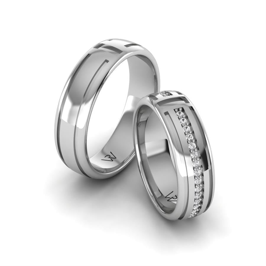 Alliances en Argent Rhodié couple Liam