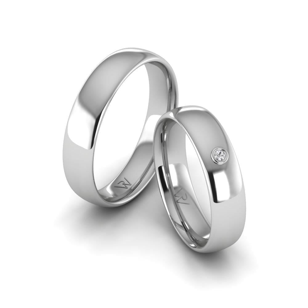 Alliances en Argent Rhodié couple LoveCircle Oxyde de Zirconium