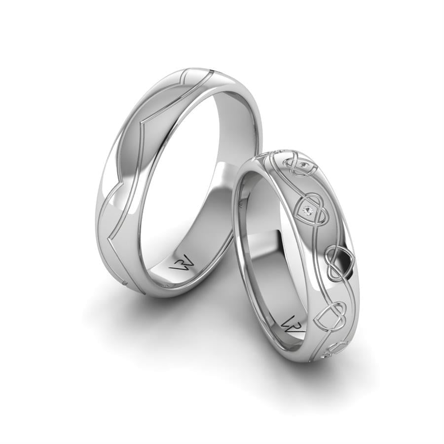 Alliances en Argent Rhodié couple Nanou