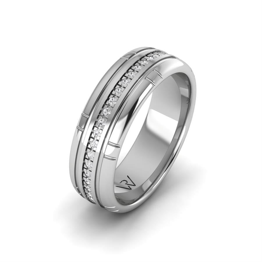 Alliances en Argent Rhodié couple Noble Paradise
