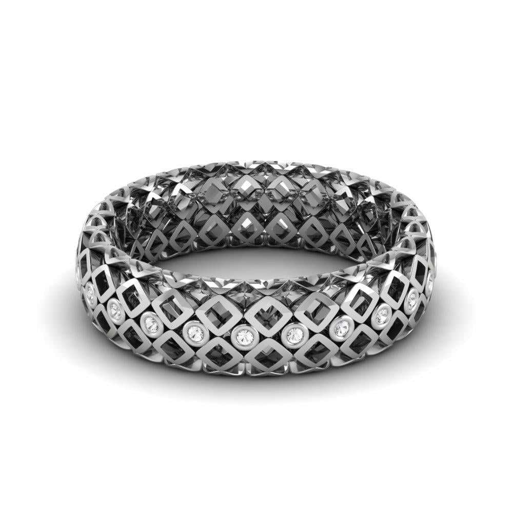 Alliances en Argent Rhodié couple Petalcharm Oxyde de Zirconium