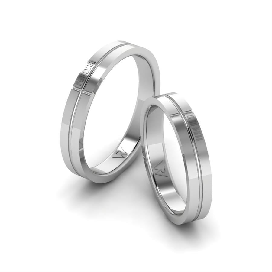 Alliances en Argent Rhodié couple Petalix