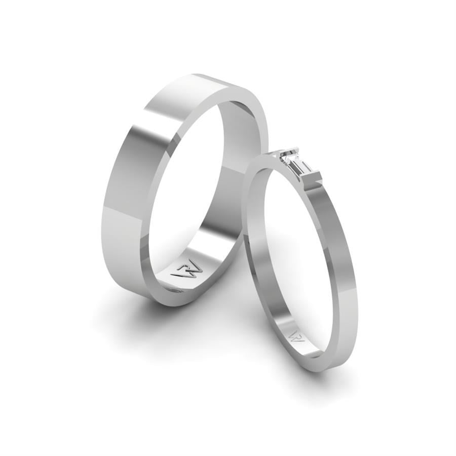 Alliances en Argent Rhodié couple Petanzi