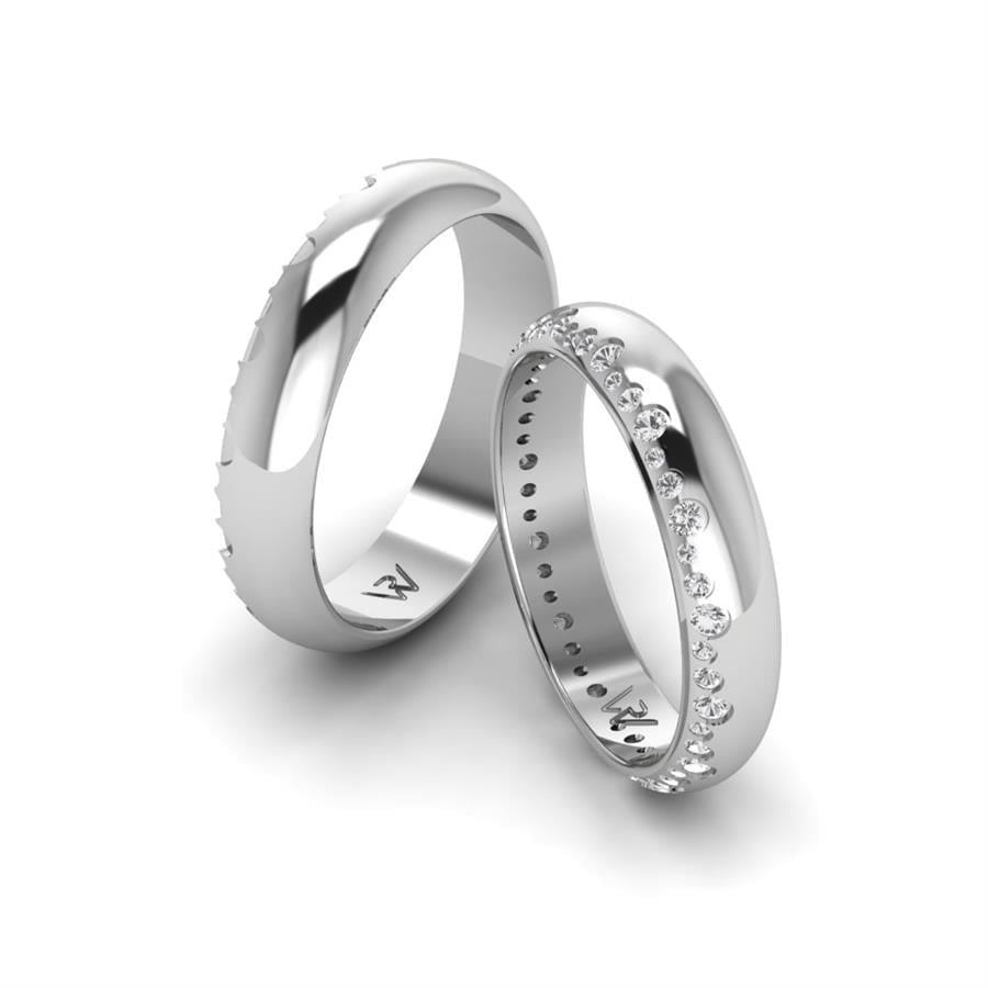 Alliances en Argent Rhodié couple PlaisançÉ