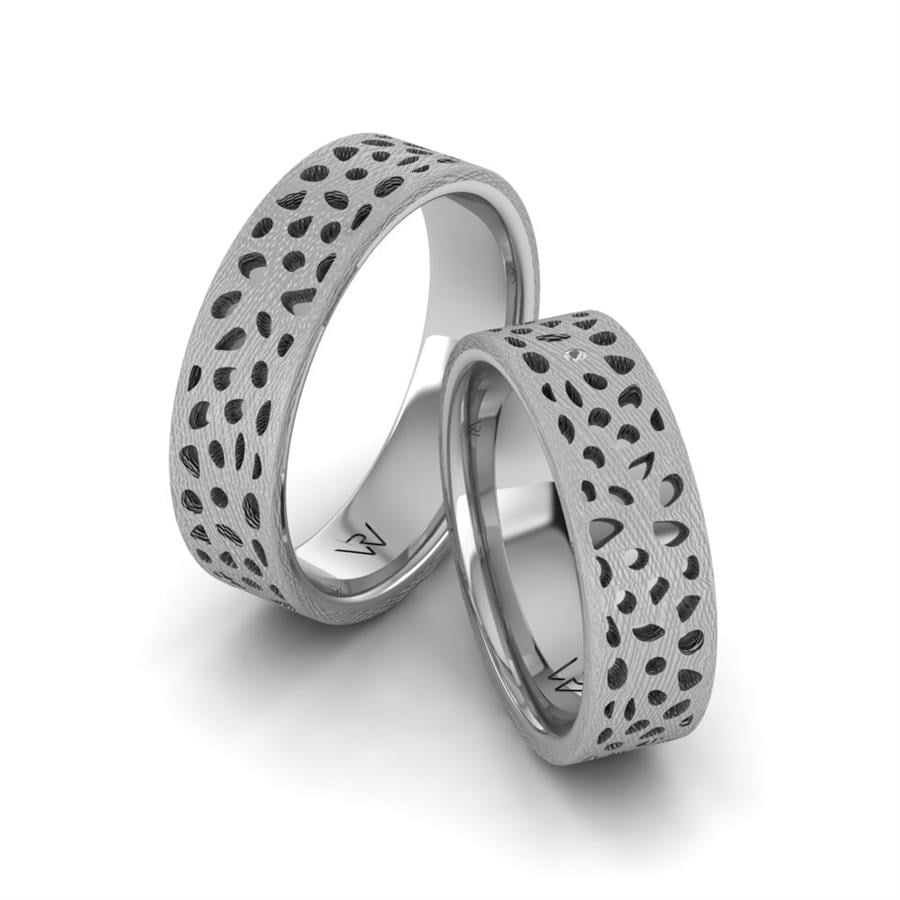 Alliances en Argent Rhodié couple Pol