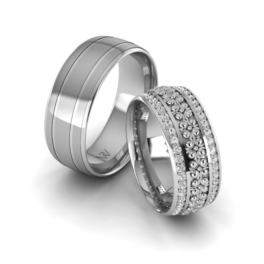 Alliances en Argent Rhodié couple RadiantPromise Oxyde de Zirconium
