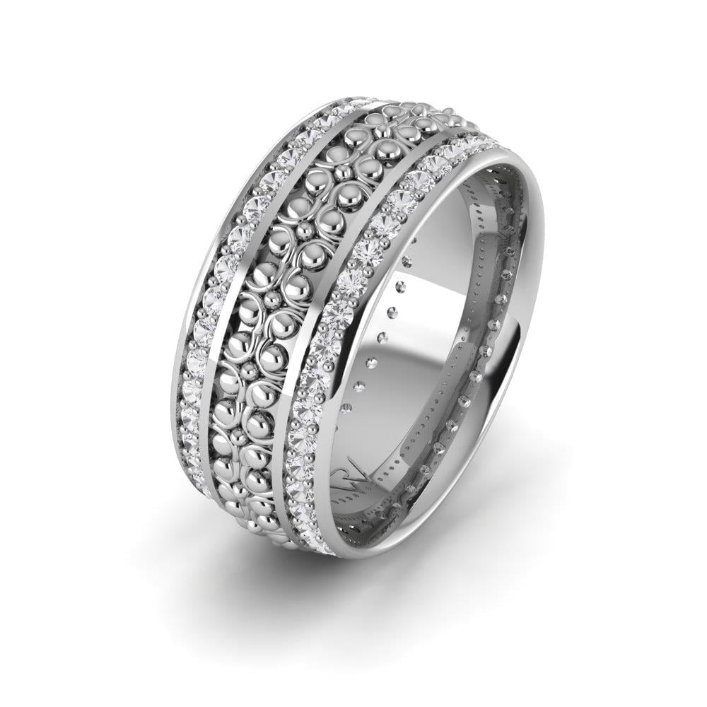 Alliances en Argent Rhodié couple RadiantPromise Oxyde de Zirconium