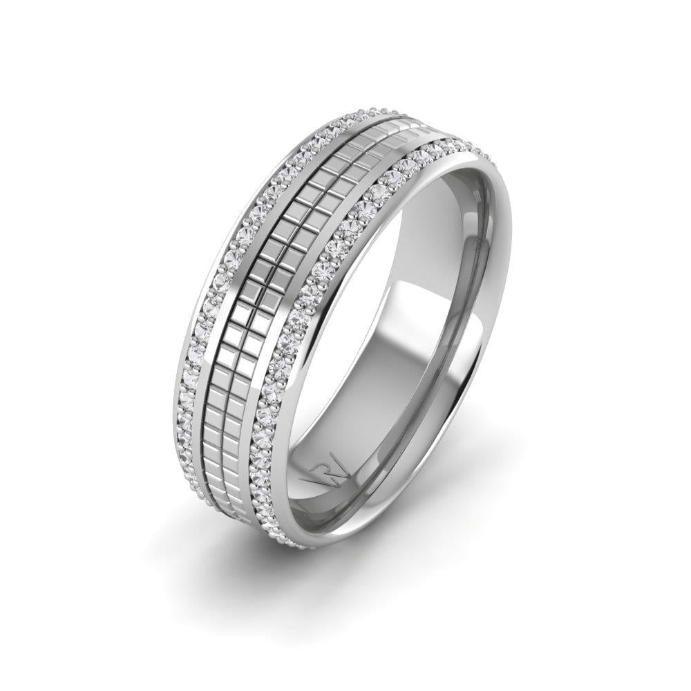 Alliances en Argent Rhodié couple Romancea Oxyde de Zirconium