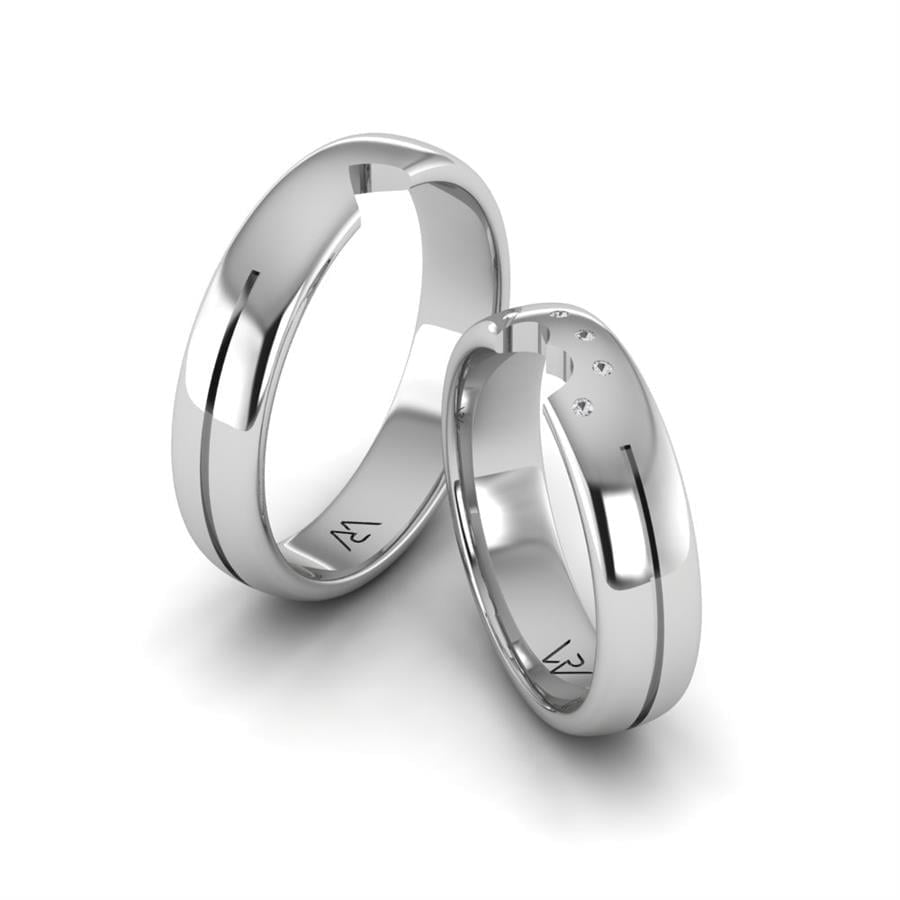 Alliances en Argent Rhodié couple romantic Image