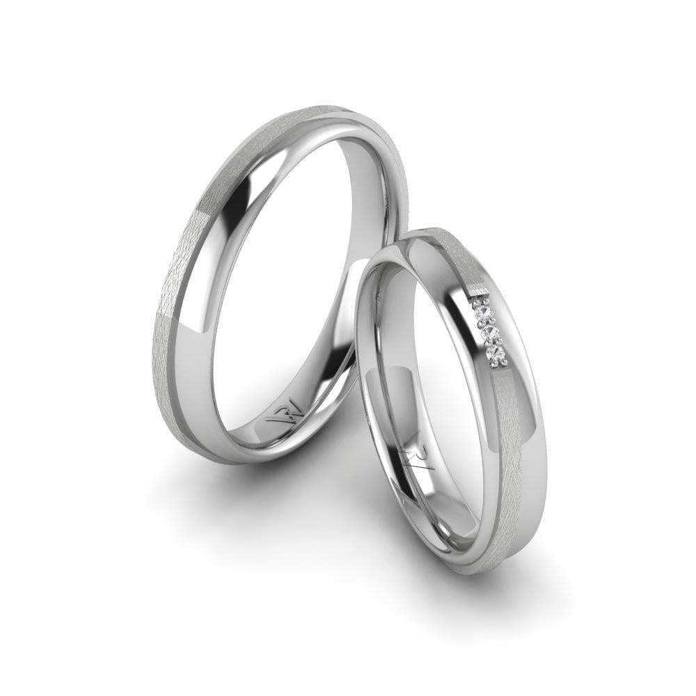 Alliances en Argent Rhodié couple Scintillify Oxyde de Zirconium