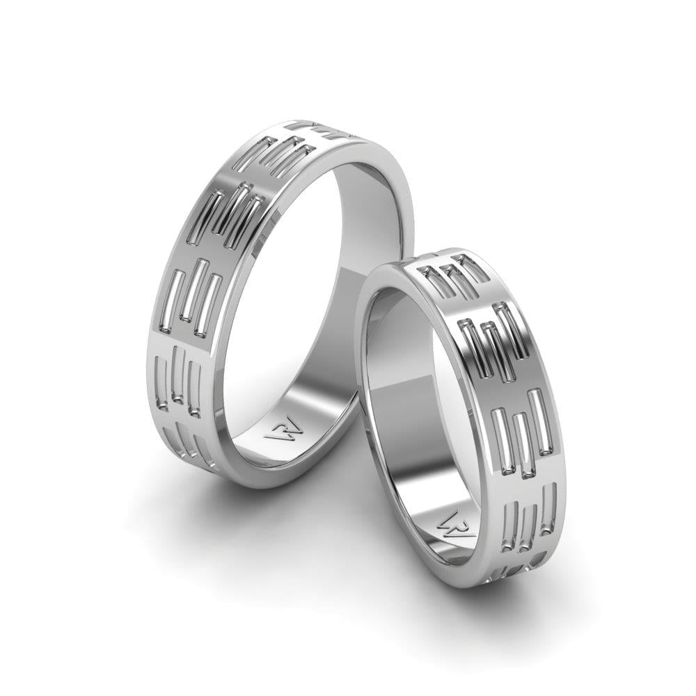 Alliances en Argent Rhodié couple Sereneflora