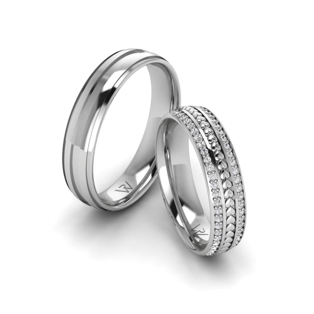 Alliances en Argent Rhodié couple SerenityLoop Oxyde de Zirconium