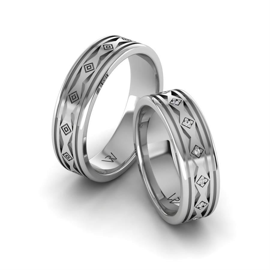 Alliances en Argent Rhodié couple Shinee