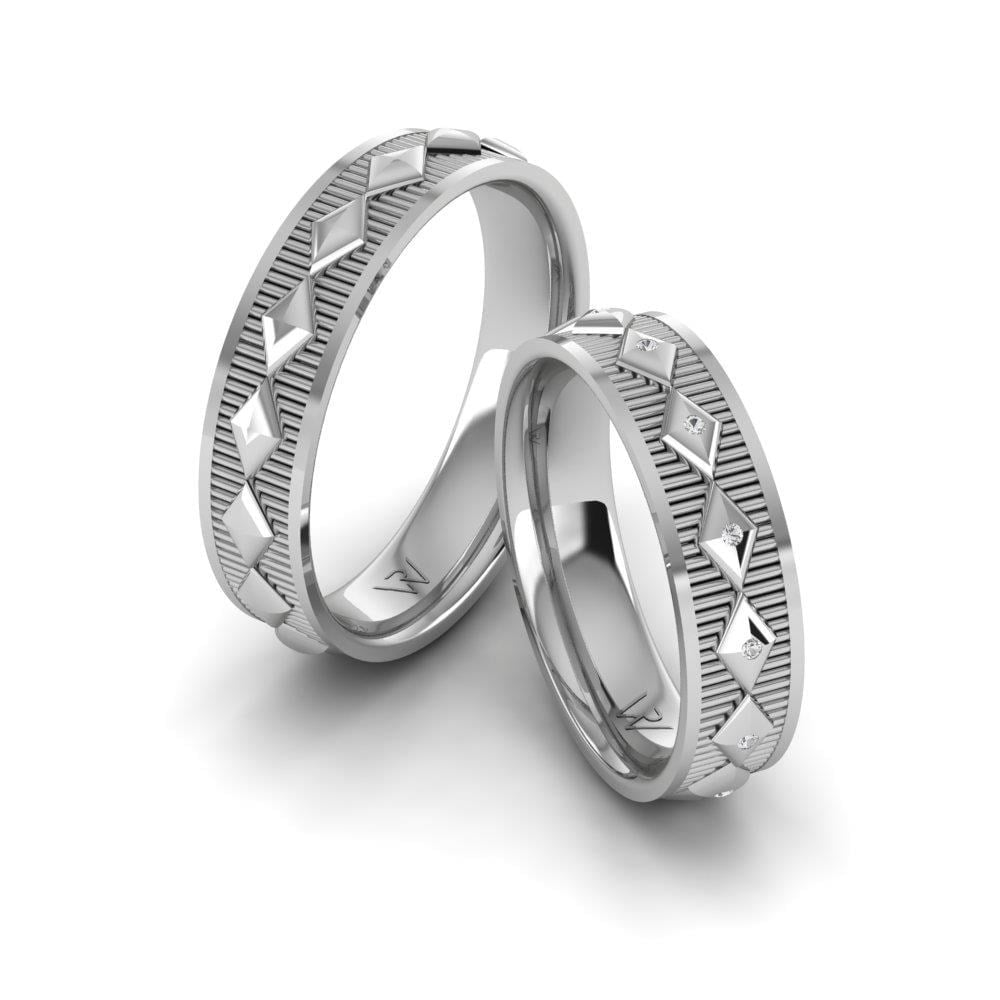 Alliances en Argent Rhodié couple Sparklust Oxyde de Zirconium
