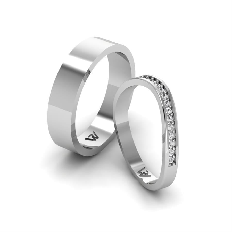 Alliances en Argent Rhodié couple Sérénitéo