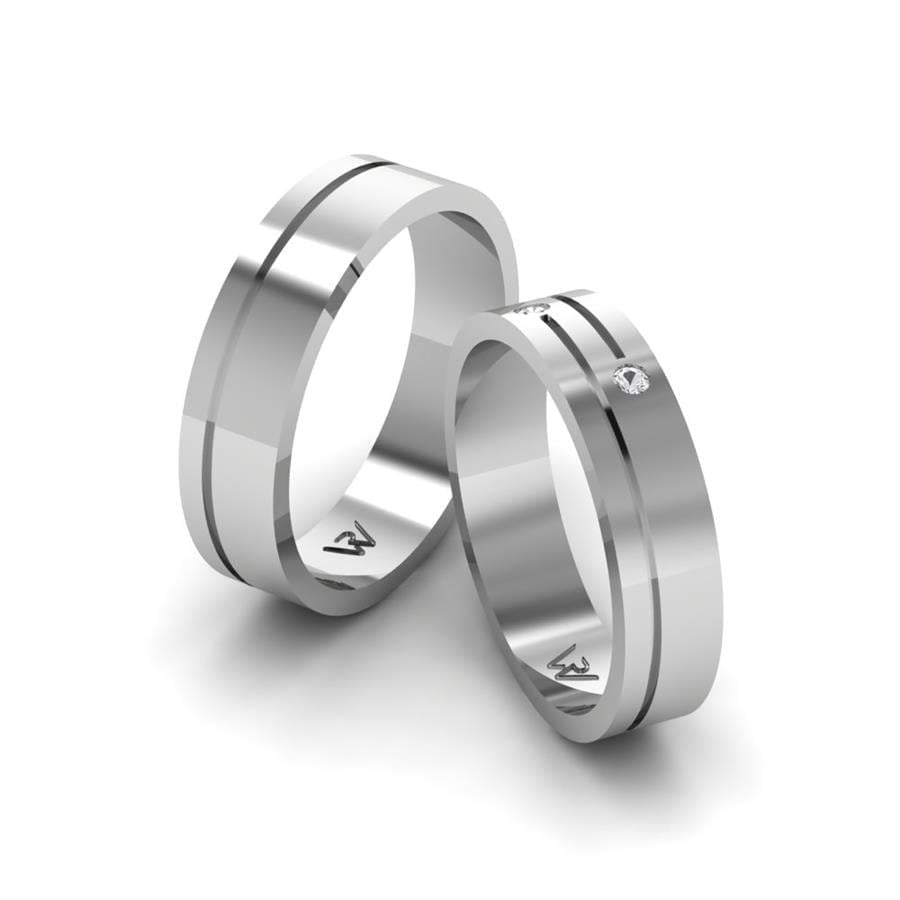 Alliances en Argent Rhodié couple Tenderness