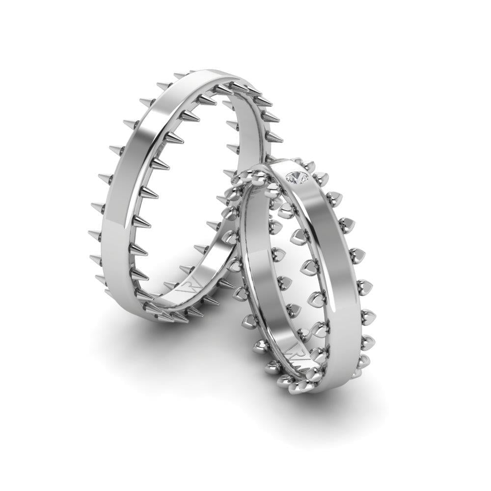 Alliances en Argent Rhodié couple Étincelle Oxyde de Zirconium