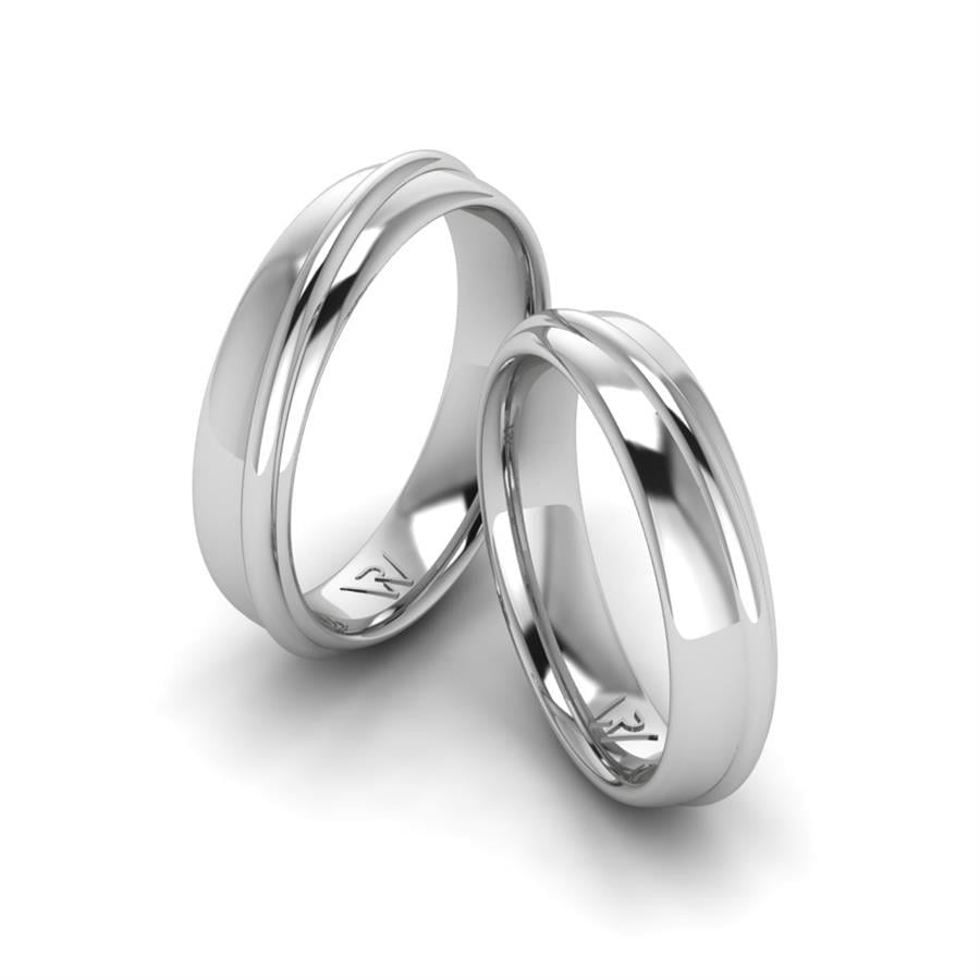 Alliances en Argent Rhodié couple Tulipeau