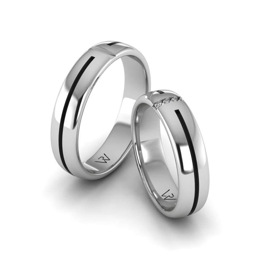 Alliances en Argent Rhodié couple Unique Trust