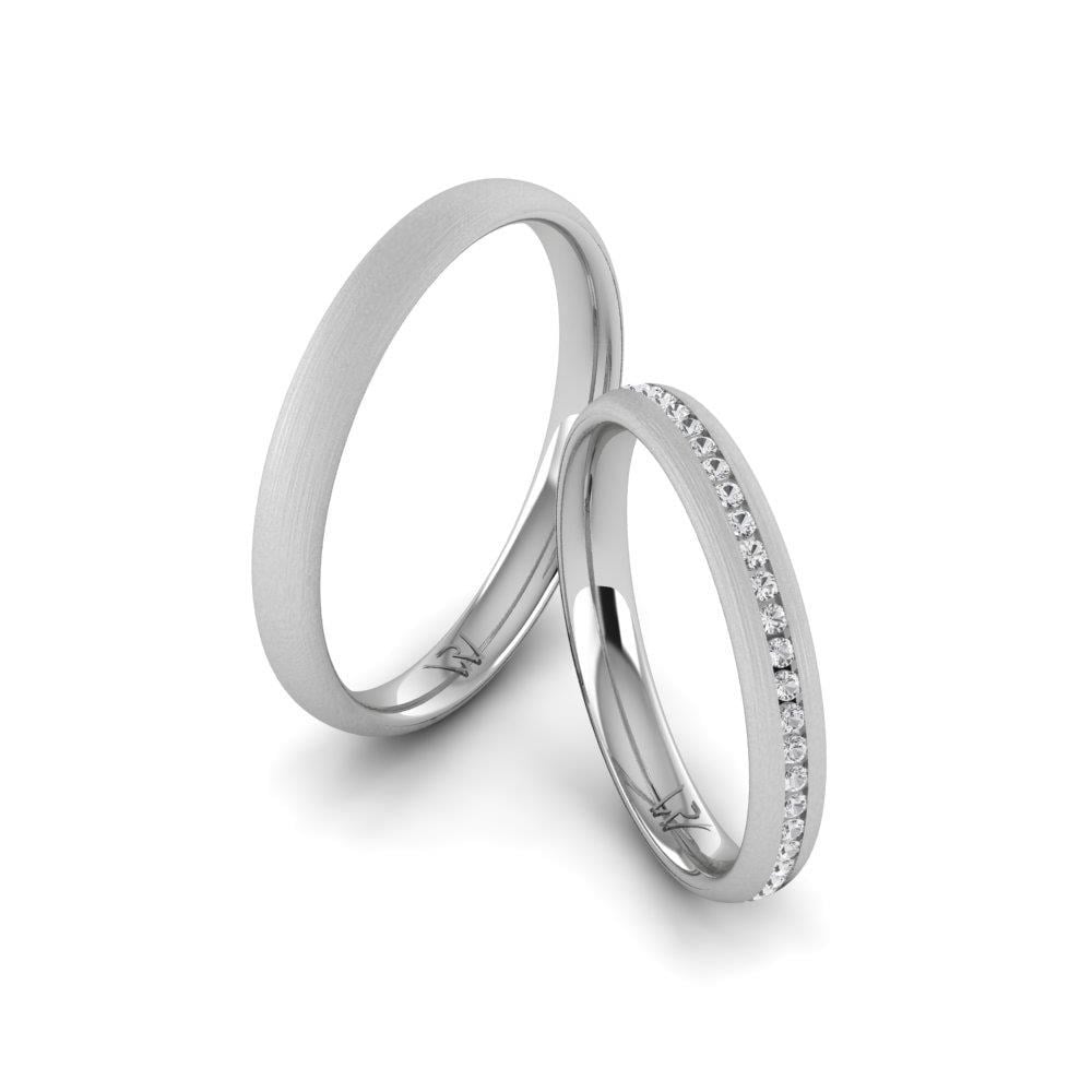 Alliances en Argent Rhodié couple Vivanta Oxyde de Zirconium