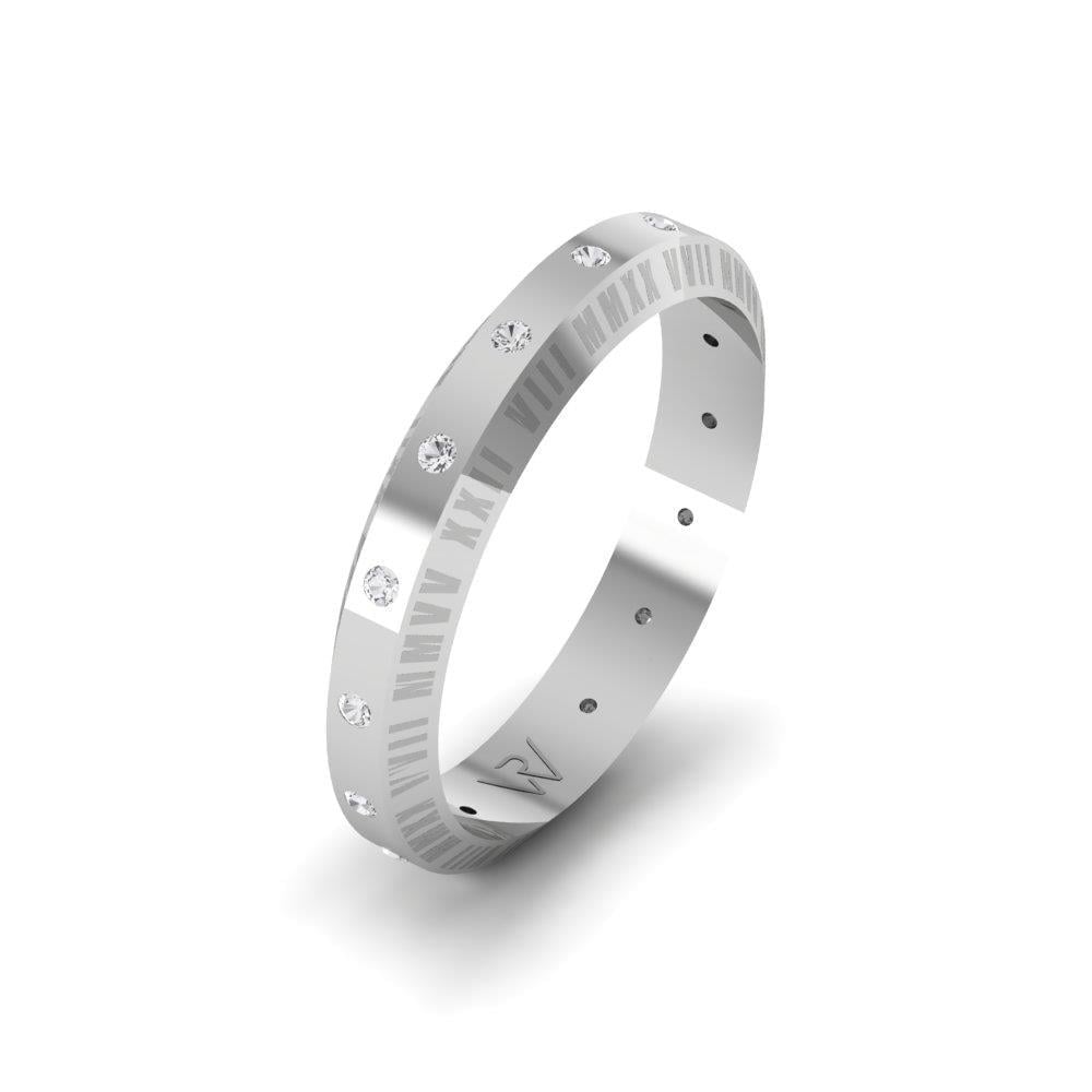 Alliances en Argent Rhodié couple Whisperingbloom Oxyde de Zirconium