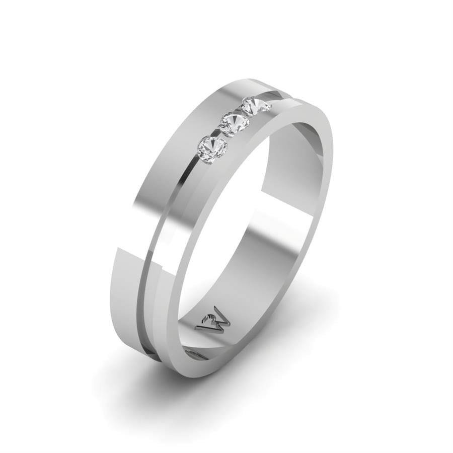 Alliances en Argent Rhodié couple Yearn