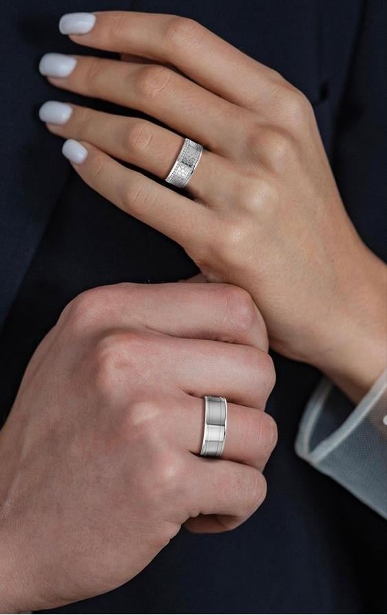 Alliances en Argent Rhodié Homme Blissspin