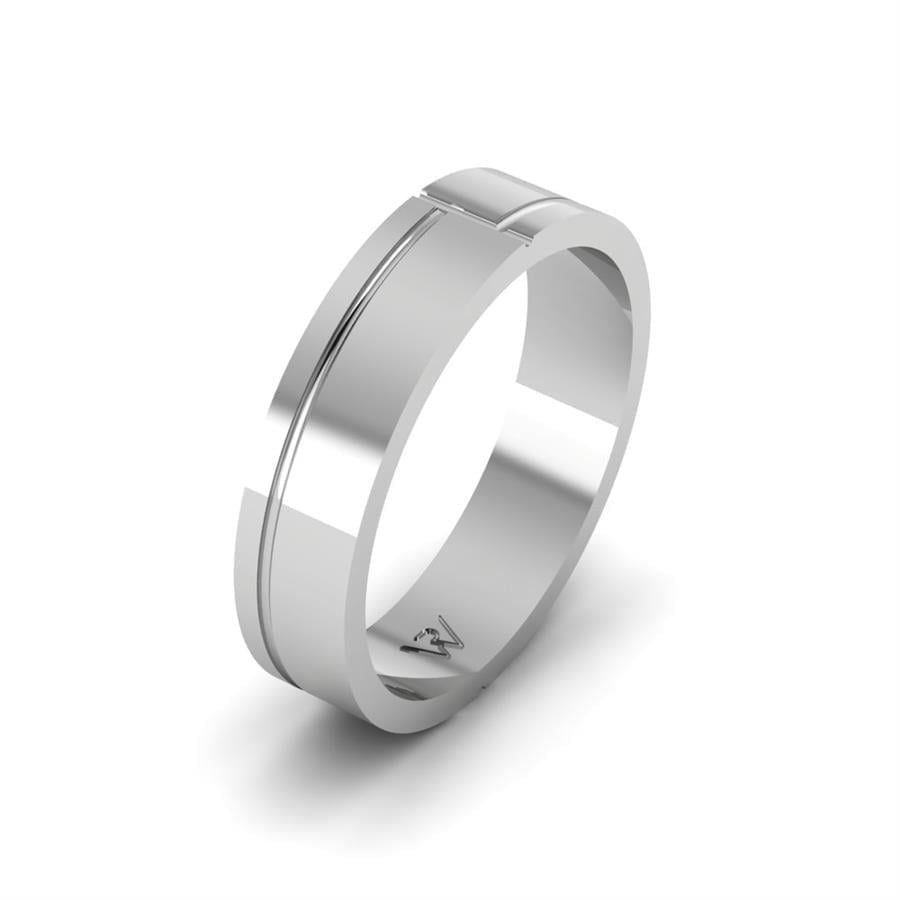 Alliances en Argent Rhodié Homme Bouillonné