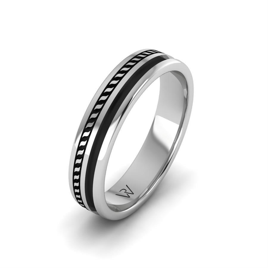 Alliances en Argent Rhodié Homme Sense Flame