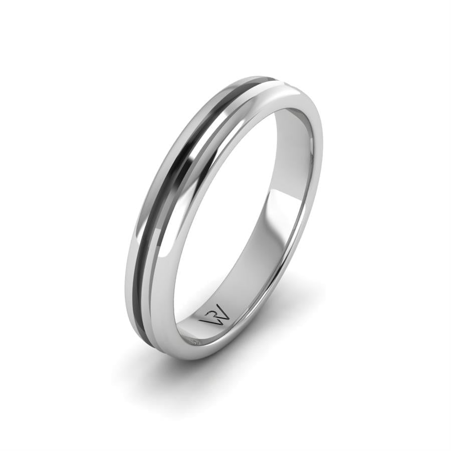 Alliances en Argent Rhodié Homme Soie
