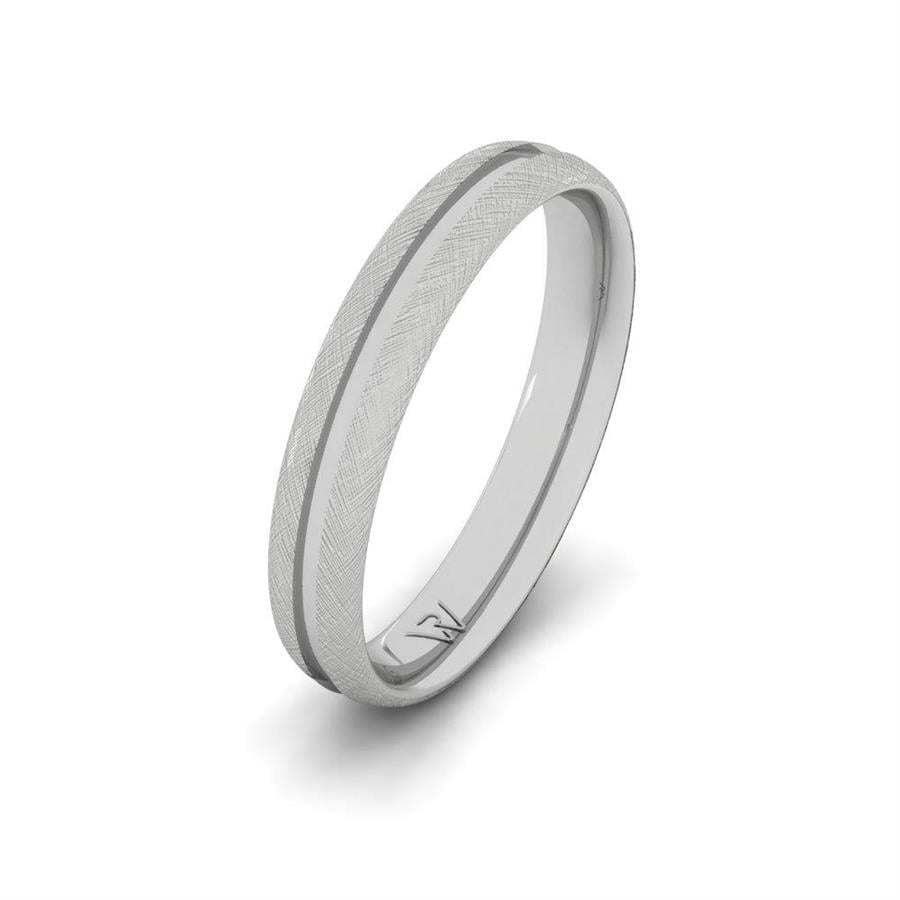 Alliances Homme en Platine Infiniteshine Oxyde de Zirconium
