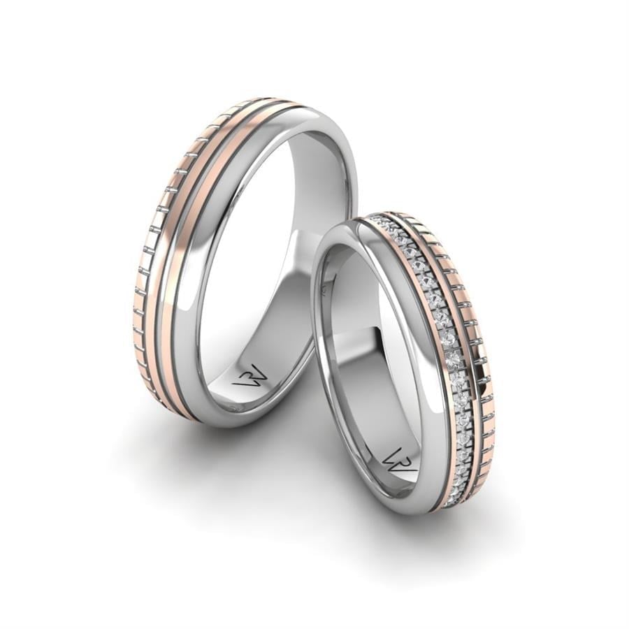 Alliances modernes Alluring World Or Rose Et Blanc