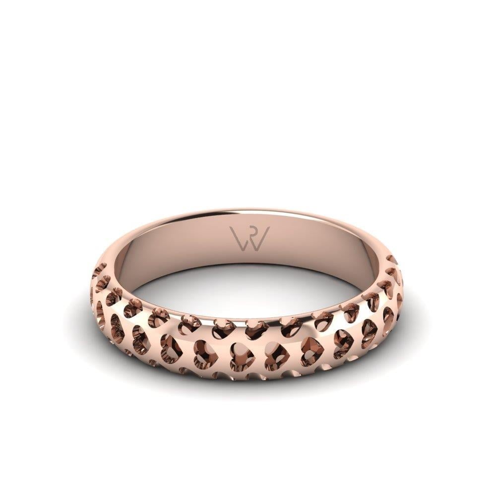 Alliances modernes femme Bonheur Or Rose