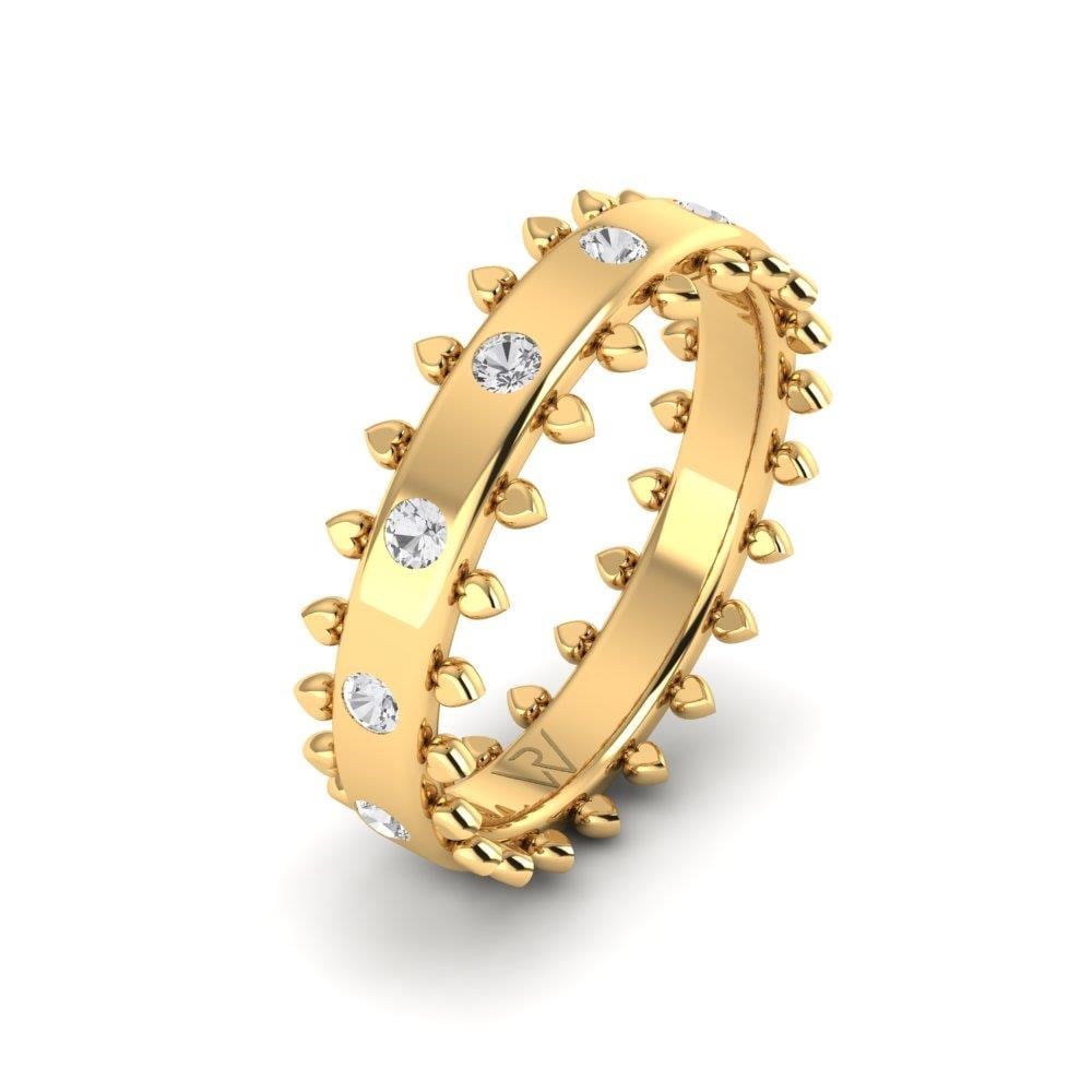 Alliances modernes femme Paradis Or Jaune Oxyde de Zirconium