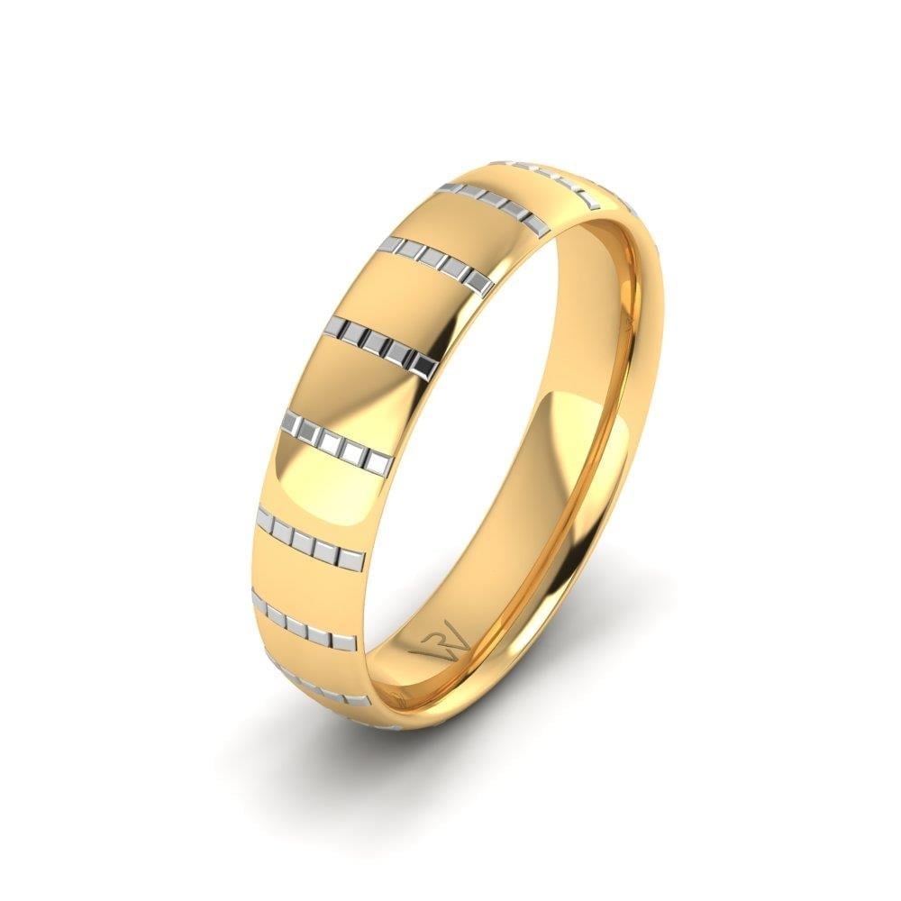 Alliances modernes homme Blissbond Or Jaune et Blanc