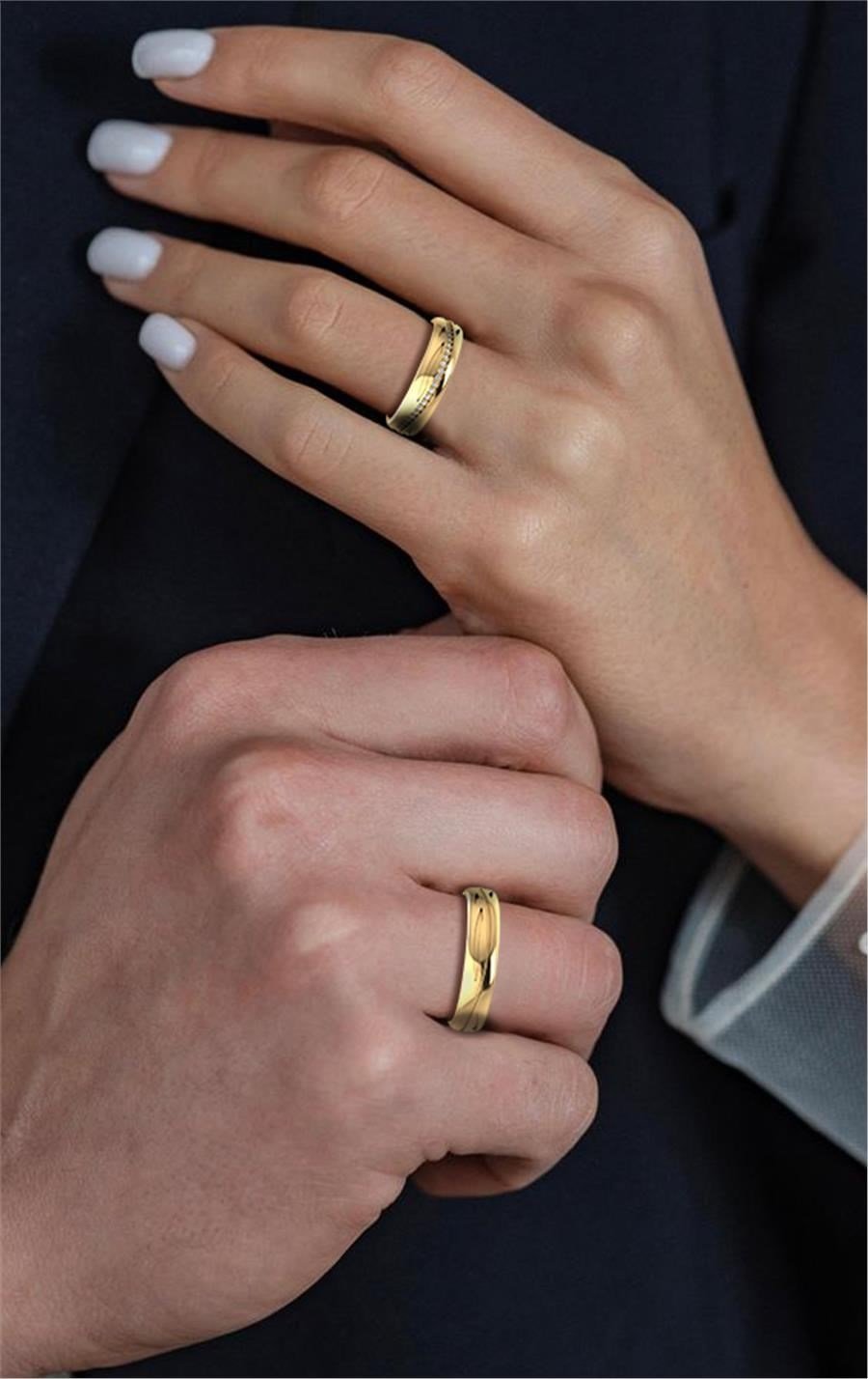 Alliances modernes homme Calia Or Jaune
