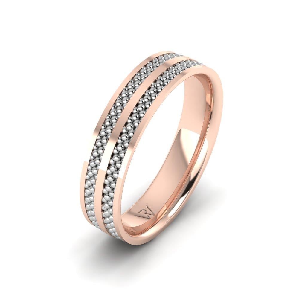 Alliances modernes homme Dreamance Or Rose et Blanc