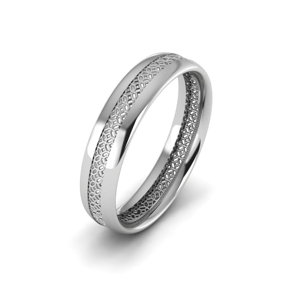 Alliances modernes homme Heartweld Or Blanc