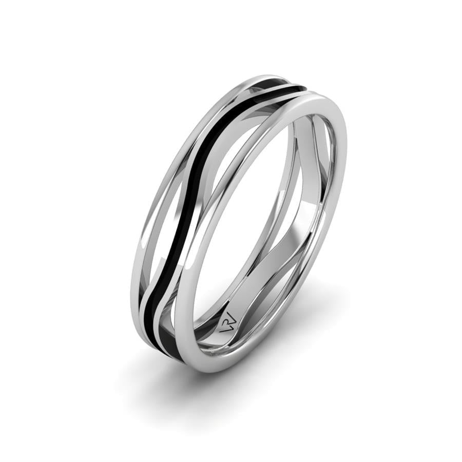 Alliances modernes homme Hilma Or Blanc