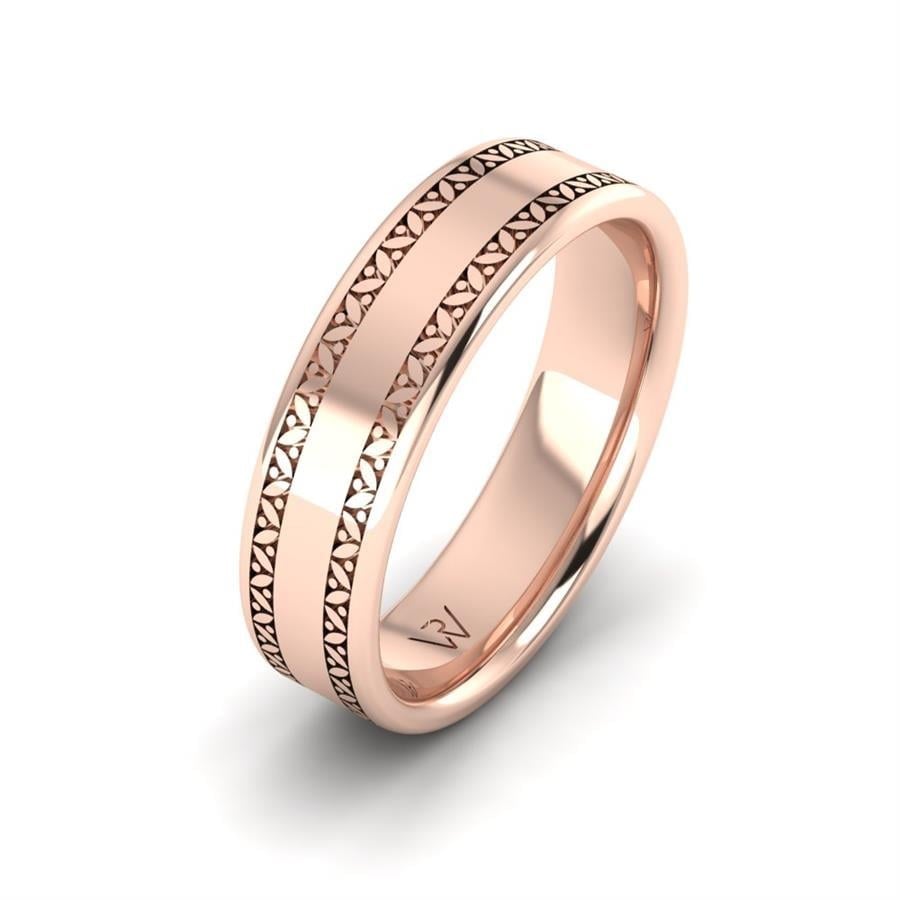 Alliances modernes homme Jeanne Or Rose