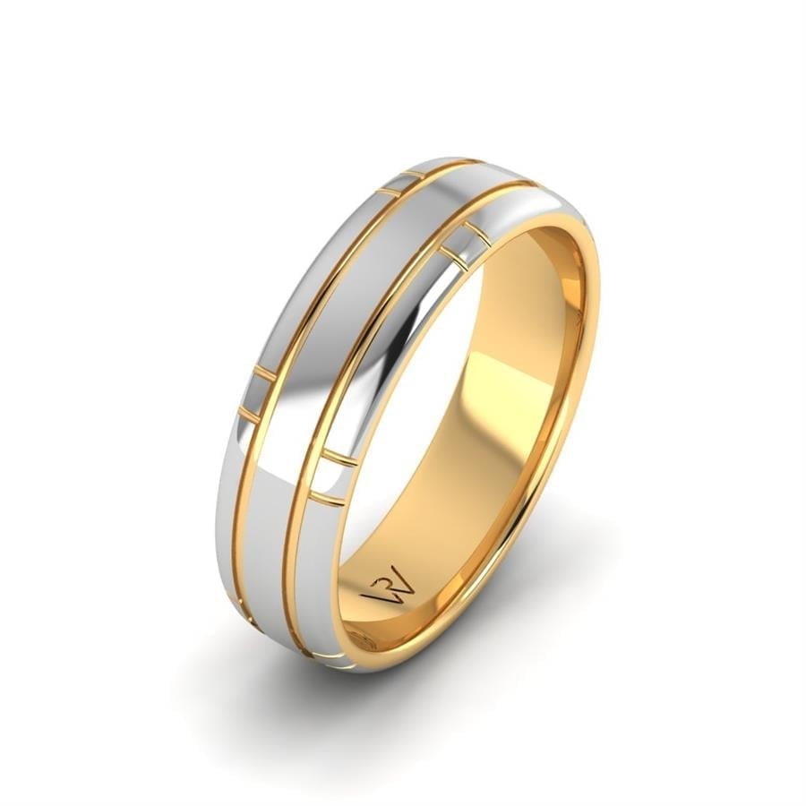 Alliances modernes homme Noble Paradise Or Blanc Et Jaune