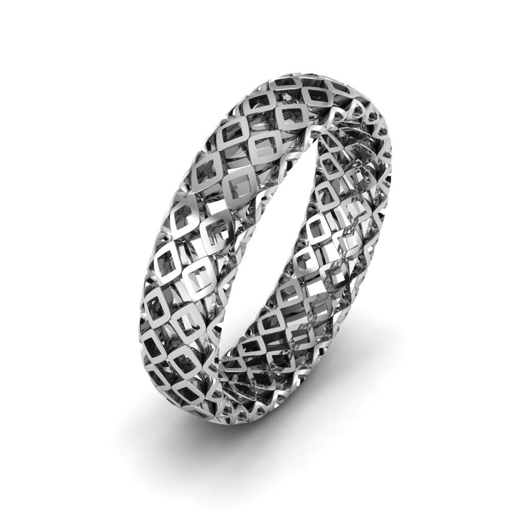 Alliances modernes homme Petalcharm Or Blanc