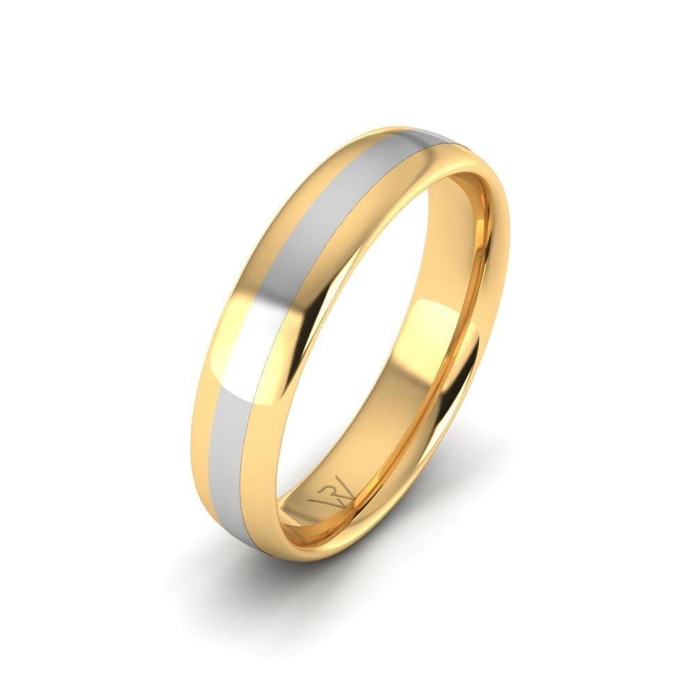 Alliances modernes homme Promiise Or Jaune et Blanc