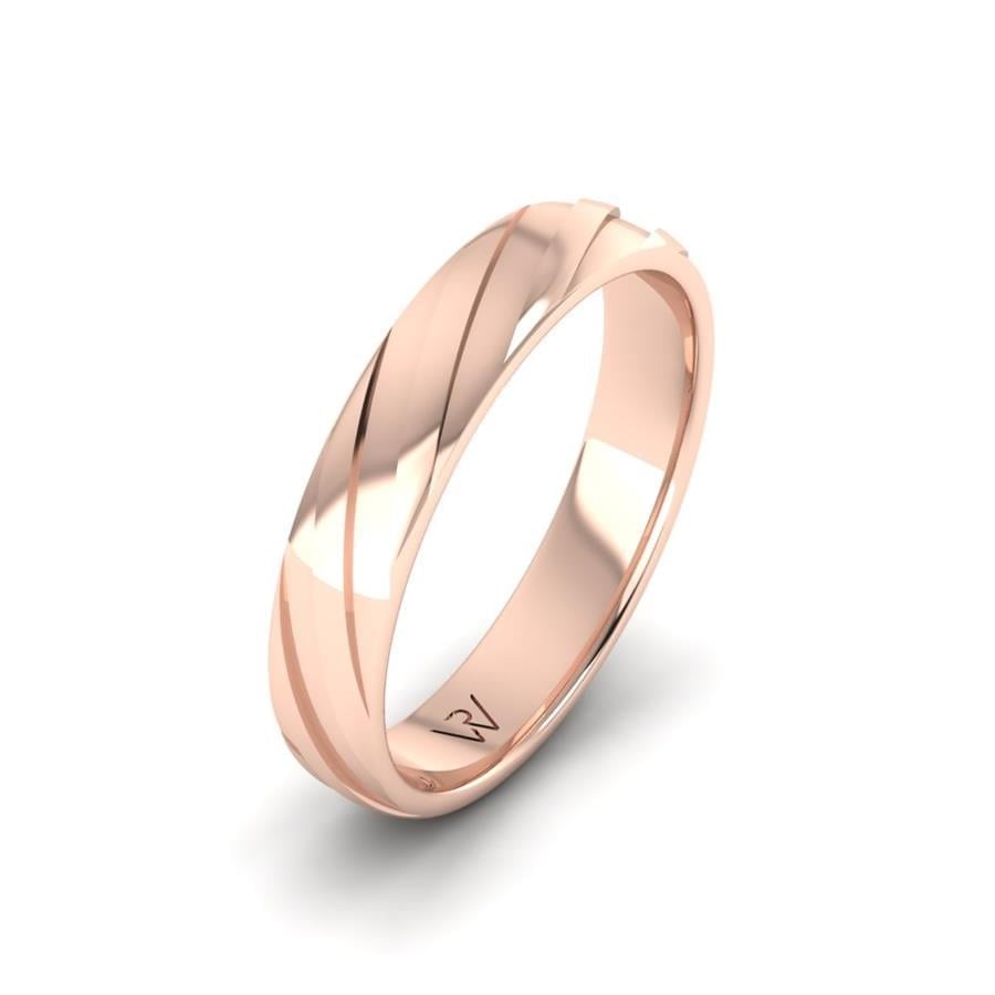 Alliances modernes homme Pure Clever Or Rose