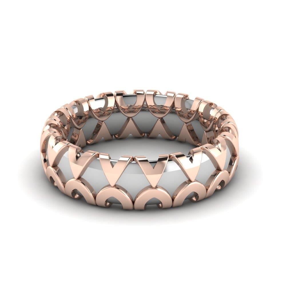 Alliances modernes Rosehaven Or Rose et Blanc